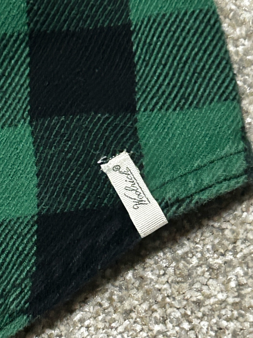 Woolrich Buffalo Check Flannel Shirt Green Black Plaid Cotton Button Up Size M - Picture 4 of 7